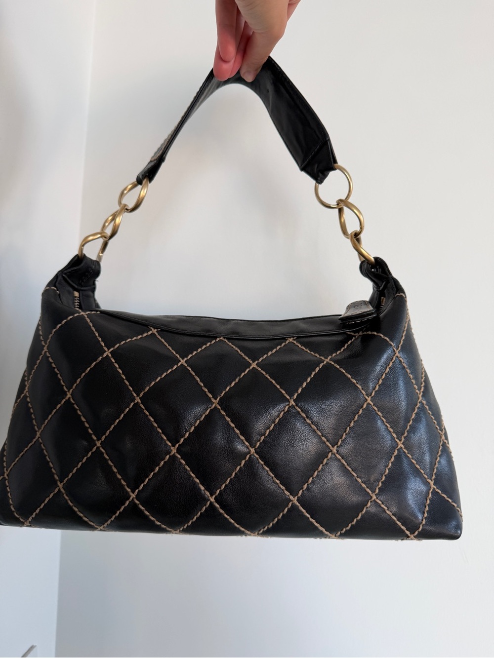 Chanel Black Wild Stitch Leather Hobo Bag with Gold Hardware - Picture 3 of 7